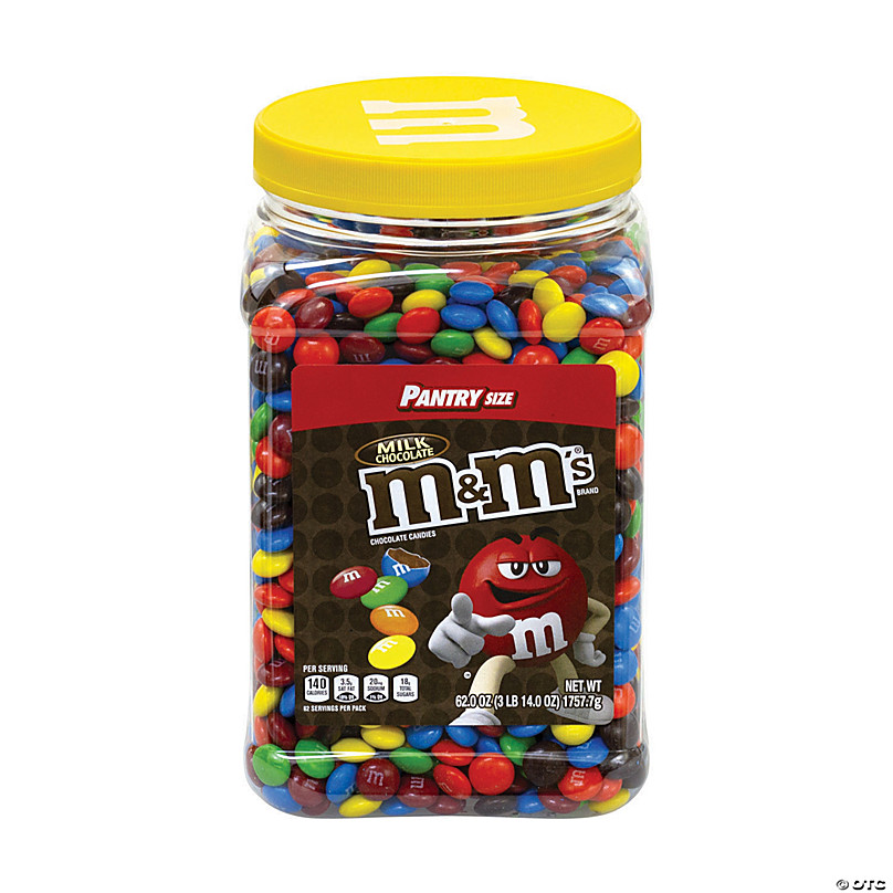 M&Ms Peanut Chocolate Candy Pantry Size Jar 62 oz. Pack of 6 A1