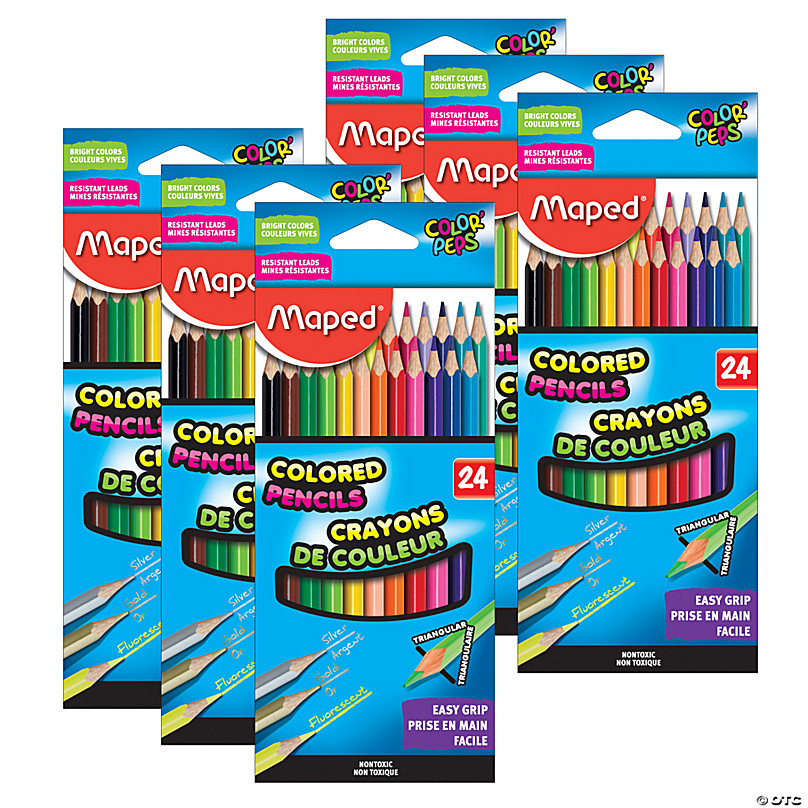 Maped Triangular Colored Pencils, 24 Per Pack, 6 Packs