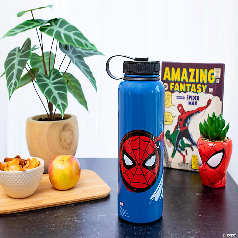 Marvel Comic Book Spiderman Artwork 22 Oz. Stainless Steel Water Bottle