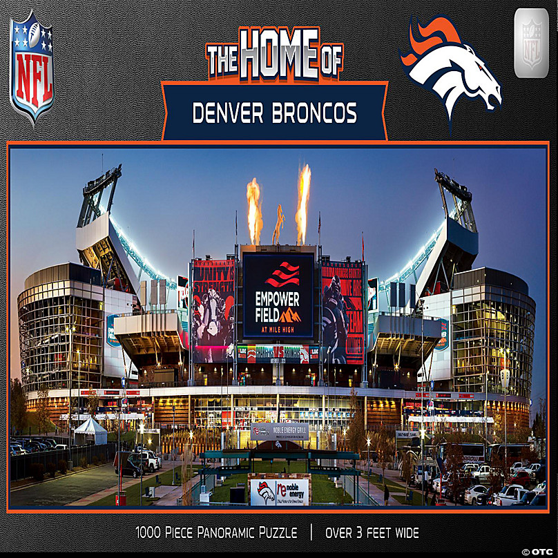 Denver Broncos NFL Helmet Shaped 500 pc Puzzle by Masterpieces Puzzles