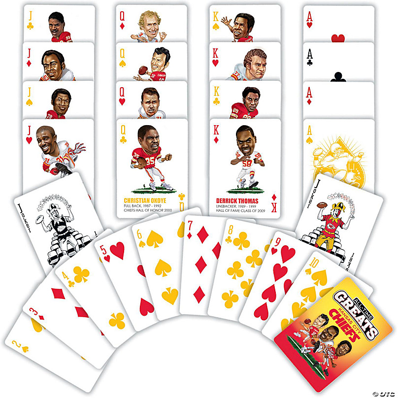 MasterPieces Officially Licensed NFL Kansas City Chiefs Playing Cards - 54  Card Deck for Adults