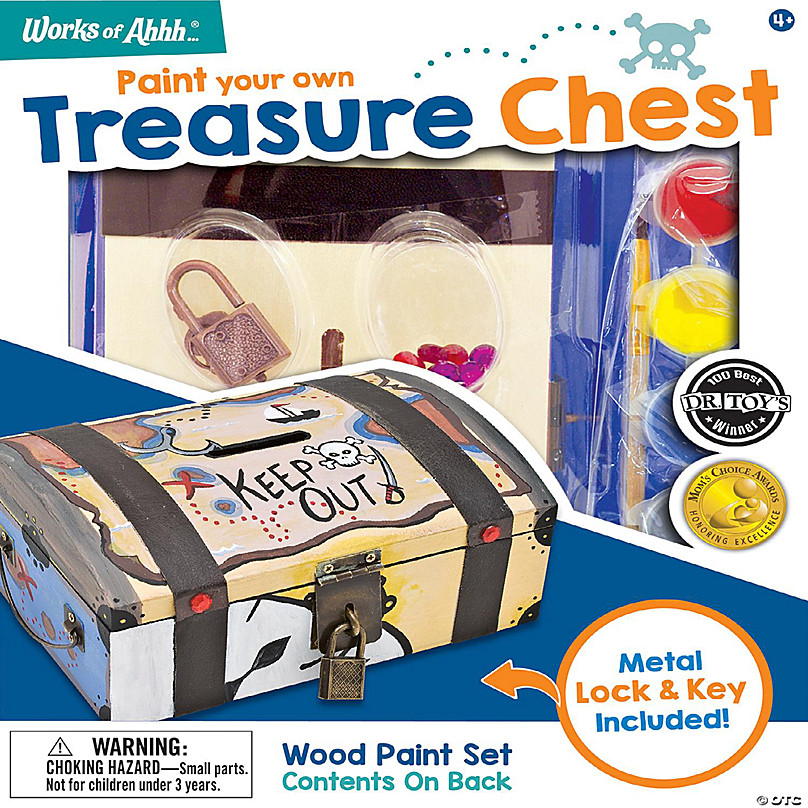 6 inch Pirate Treasure Chest, Pack of 12 Craft Treasure Chest for  Classroom, Unfinished Wood Boxes for Crafts & Party, by Woodpeckers 