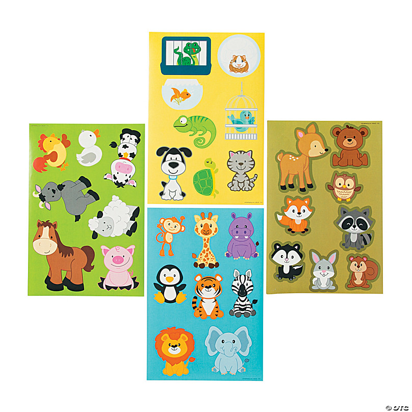 Matching Animal Shadows Sticker Scenes - 12 Pc.