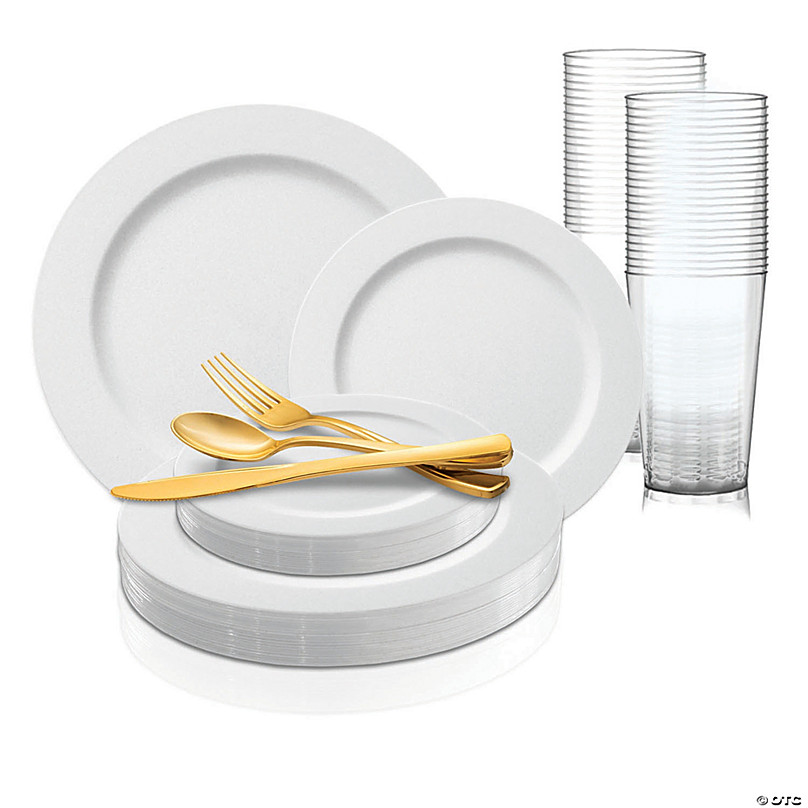 Plastic Plate - Matte Milk White Dinner Plates