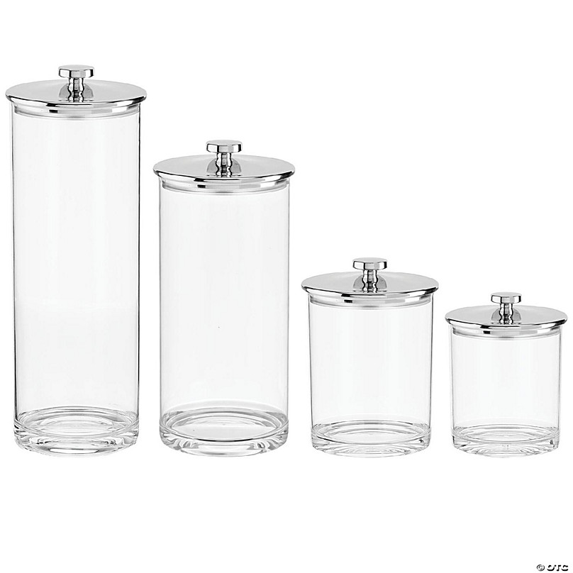 Mdesign Kitchen Airtight Apothecary Acrylic Canister Jar, Set Of 3