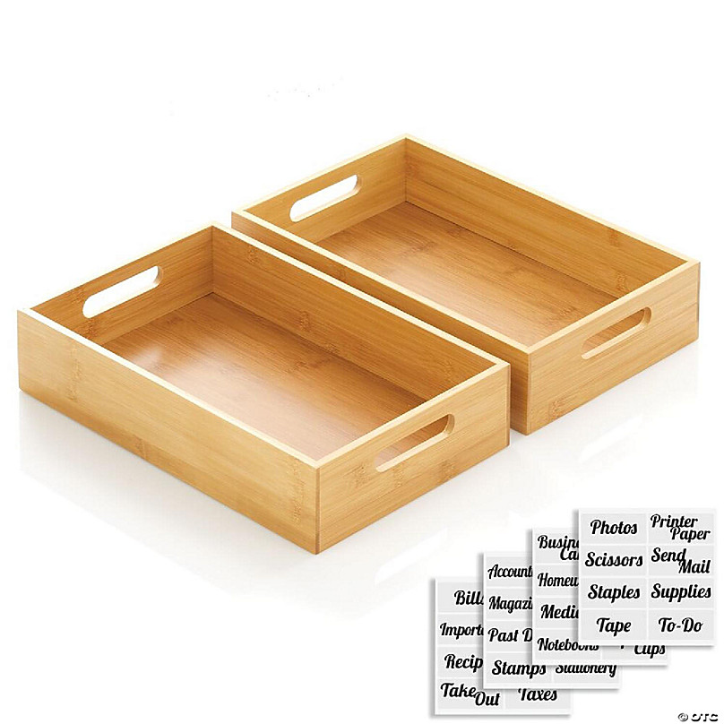 mDesign Bamboo Drawer Organizers (Set of 2)