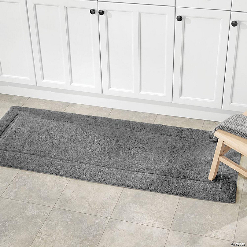 Mdesign 60 X 21 Cotton Rectangular Bathroom Rug, Long Runner