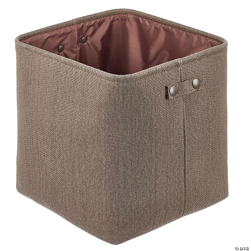 mDesign Fabric Bathroom Storage Bin 2 Pack Dark Brown Oriental