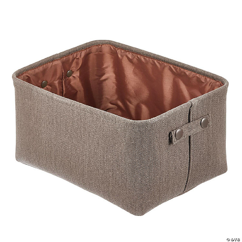mDesign Fabric Bathroom Storage Bin Dark Brown