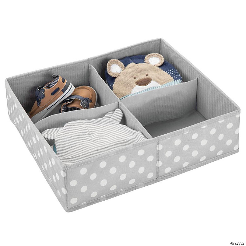 Mdesign Fabric Baby Nursery Divided Organizers, Set Of 5, Stone