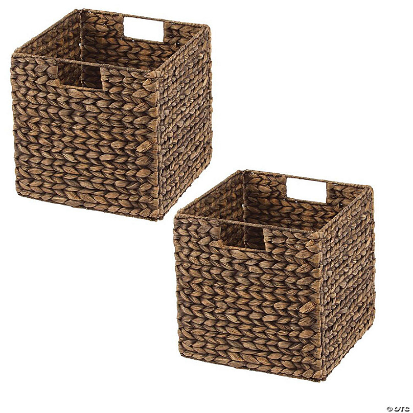 https://s7.orientaltrading.com/is/image/OrientalTrading/FXBanner_808/mdesign-hyacinth-woven-cube-bin-basket-organizer-handles-2-pack-brown-wash~14285648.jpg