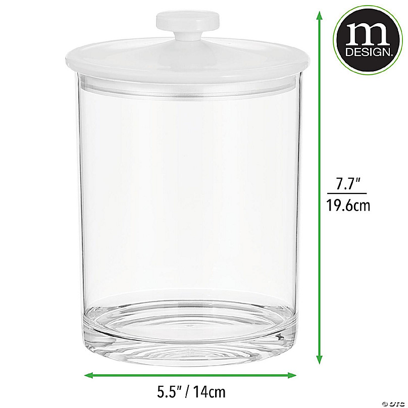 Mdesign Kitchen Airtight Apothecary Acrylic Canister Jar, Set Of 6,  Clear/white : Target