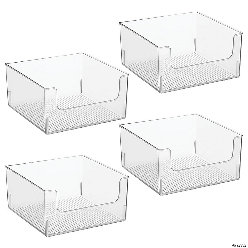 mDesign Plastic Kitchen Pantry Storage Organizer Container Bin - 8 Pack -  Clear 
