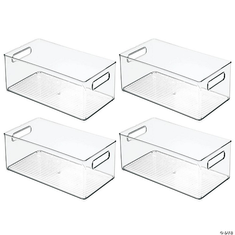 mDesign Large Deep Plastic Kitchen Storage Organizer Bin with