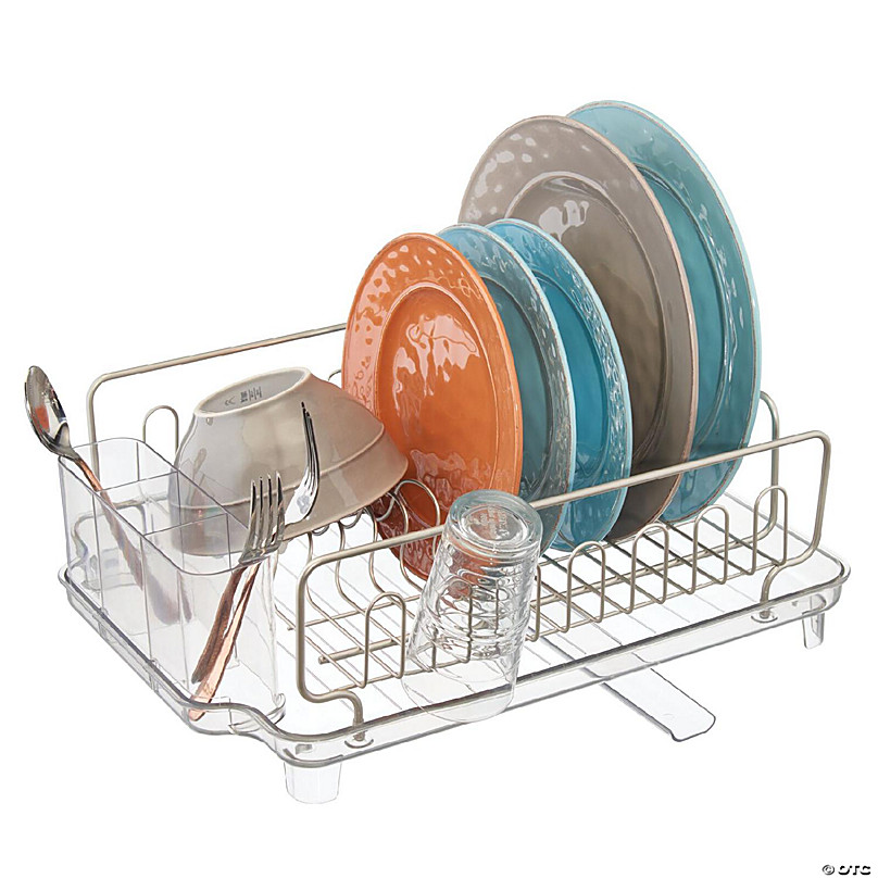 Dish Drying Rack, EILSORRN Dish Drainer for Kitchen Counter, Large Dish Rack  with Utensil Holder, Drainboard and Swivel Spout 