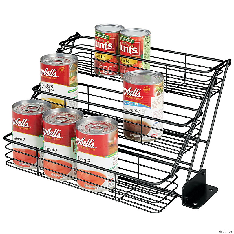 Mdesign Large Metal 3-tier Pull Down Spice Rack, Storage Shelf Organizer -  Black : Target