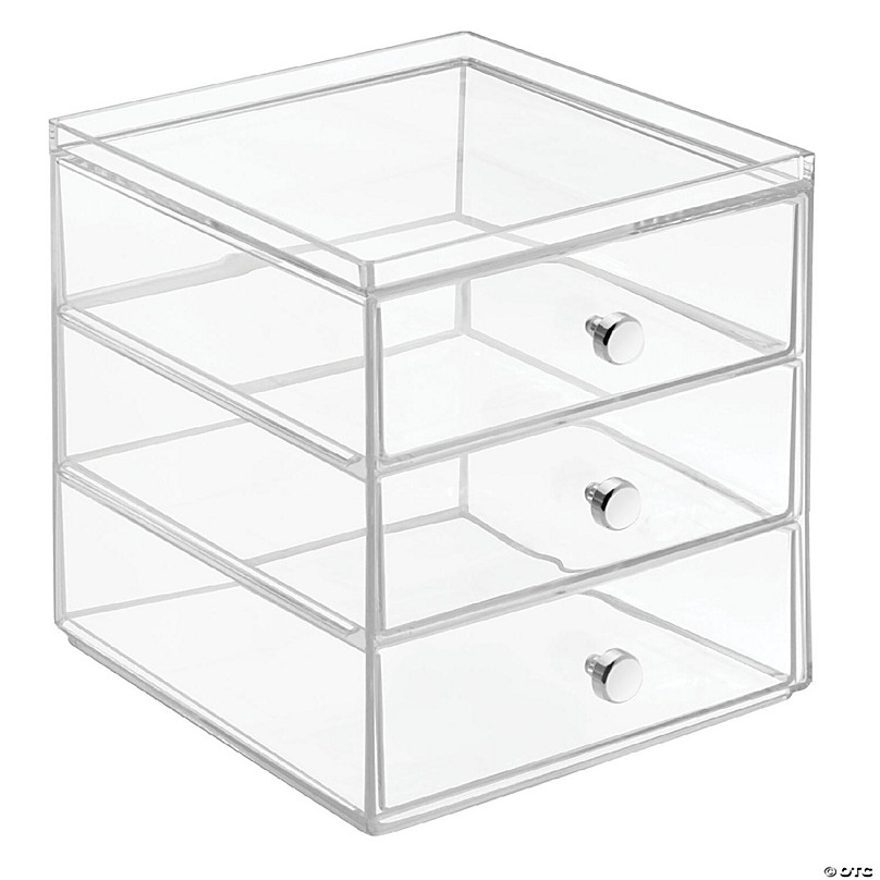 mDesign Plastic Deep Kitchen Storage Bin Box with Lid/Handles, 6 Pack, Clear