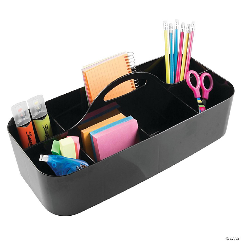 3-Compartment Small Caddy Multipurpose Office Classroom Organizer with  Handle