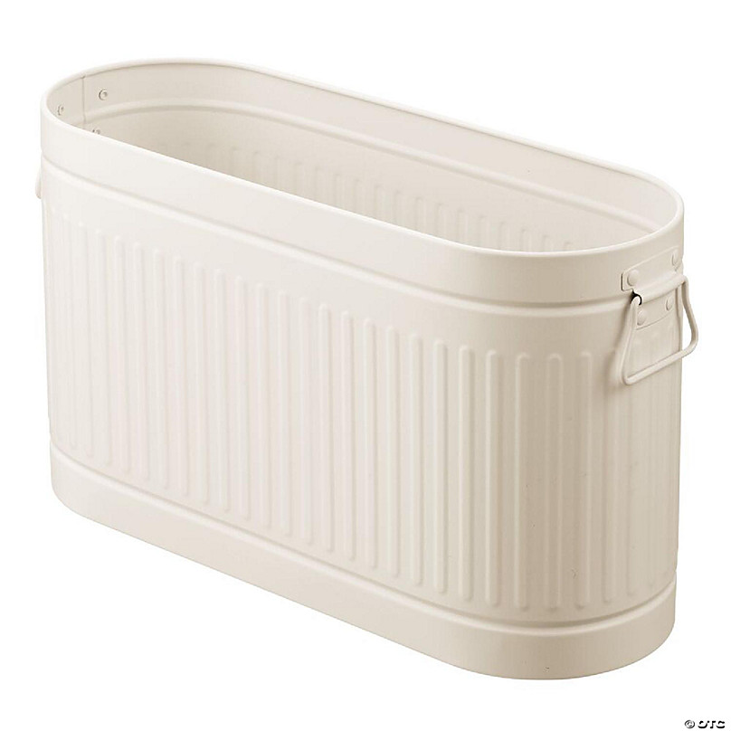 mDesign Large Steel Toilet Paper 6-Roll Bathroom Organizer Bin Box, Cream