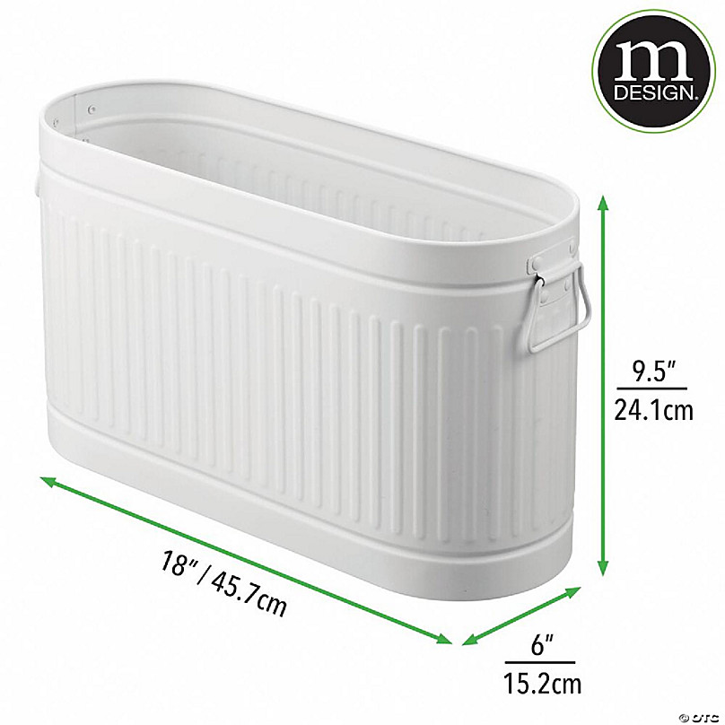 mDesign Large Steel Toilet Paper 6-Roll Bathroom Organizer Bin Box