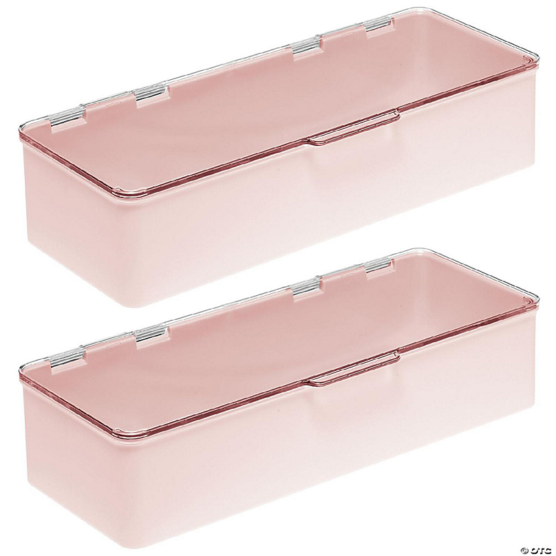 mDesign Deep Plastic Bath Storage Bin with Handles, 10 Long, 4 Pack, Light  Pink - ShopStyle