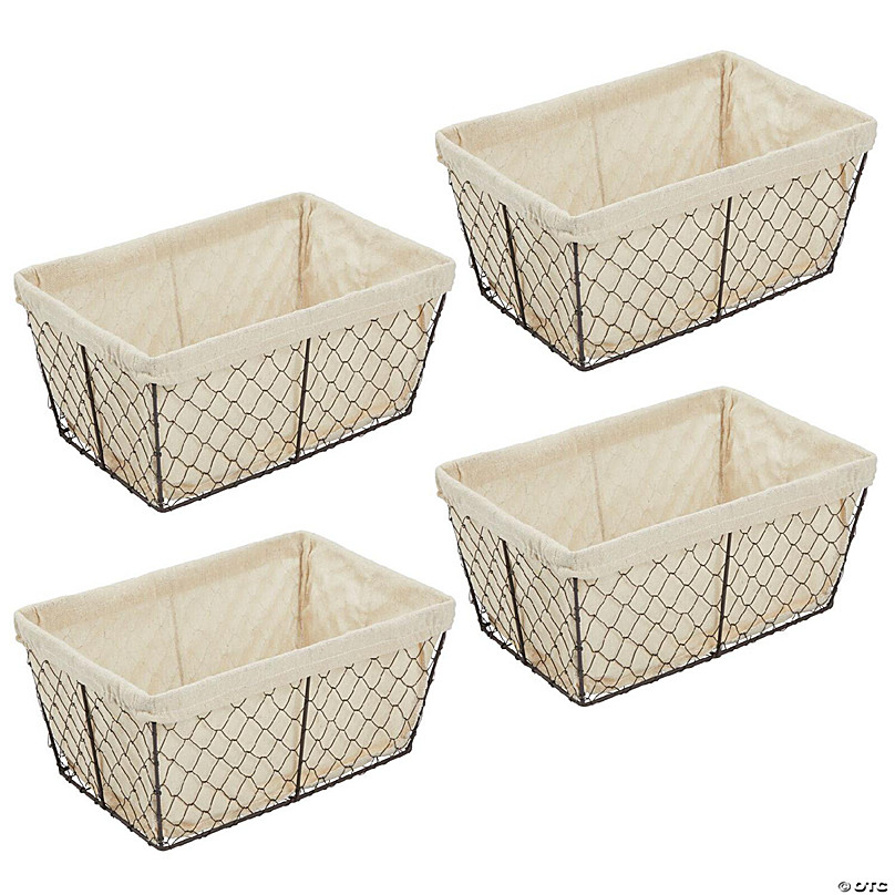 https://s7.orientaltrading.com/is/image/OrientalTrading/FXBanner_808/mdesign-medium-chicken-wire-storage-basket-fabric-liner-4-pack-bronze-natural~14285790.jpg