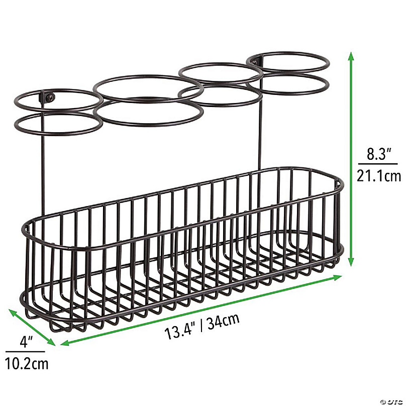 mDesign Metal Cabinet/Wall Mount Hair Care Styling Tool Storage