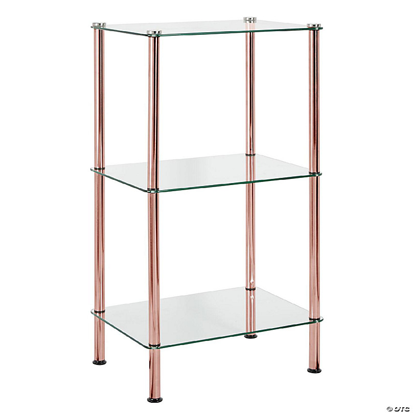 hypotheek Verheugen gordijn mDesign Metal/Glass 3-Tier Storage Tower w/ Open Glass Shelves - Clear/Rose  Gold | Oriental Trading
