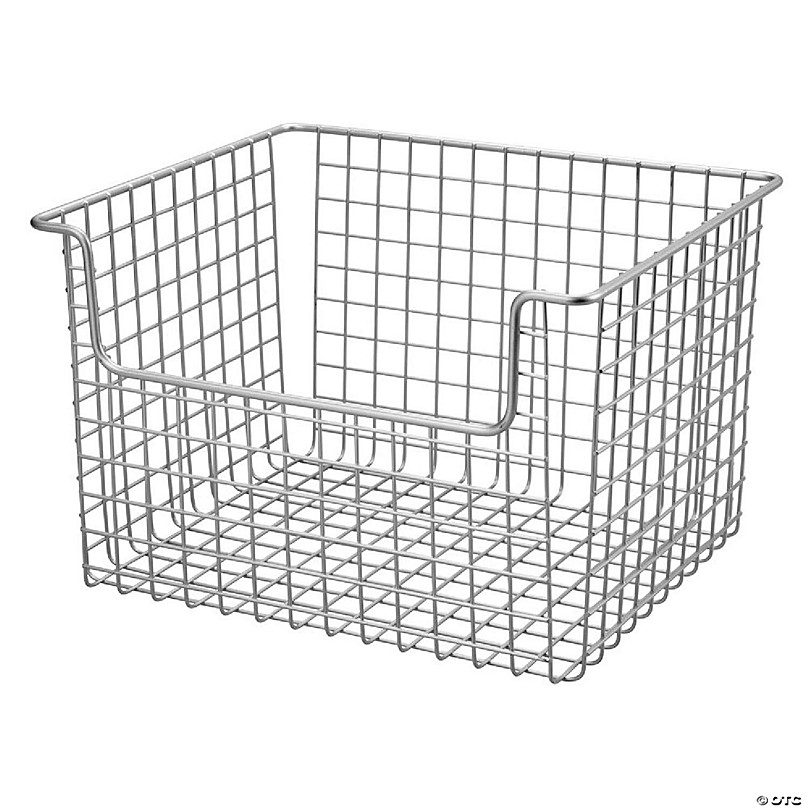 Metal Wire Kitchen Pantry Food Storage Basket - 10 x 10 x 7.75, Set of  2, by mDesign