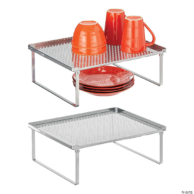 Mdesign Metal Kitchen Shelf Stackable Organizer Storage Rack, 2