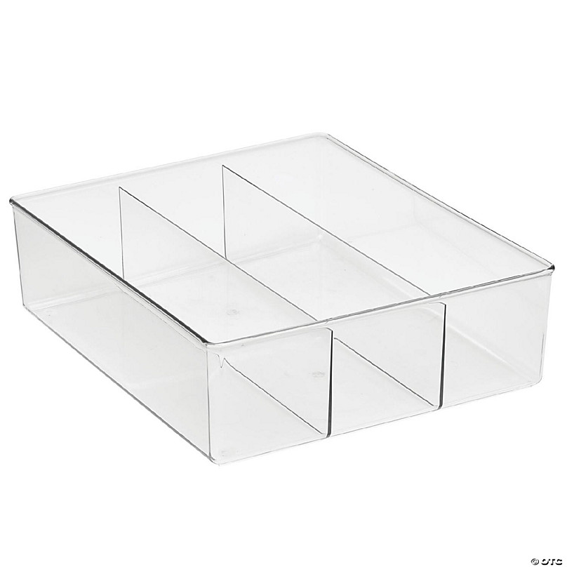 Mdesign Plastic Kitchen Cabinet Drawer Organizer Tray, 12 Long, 3