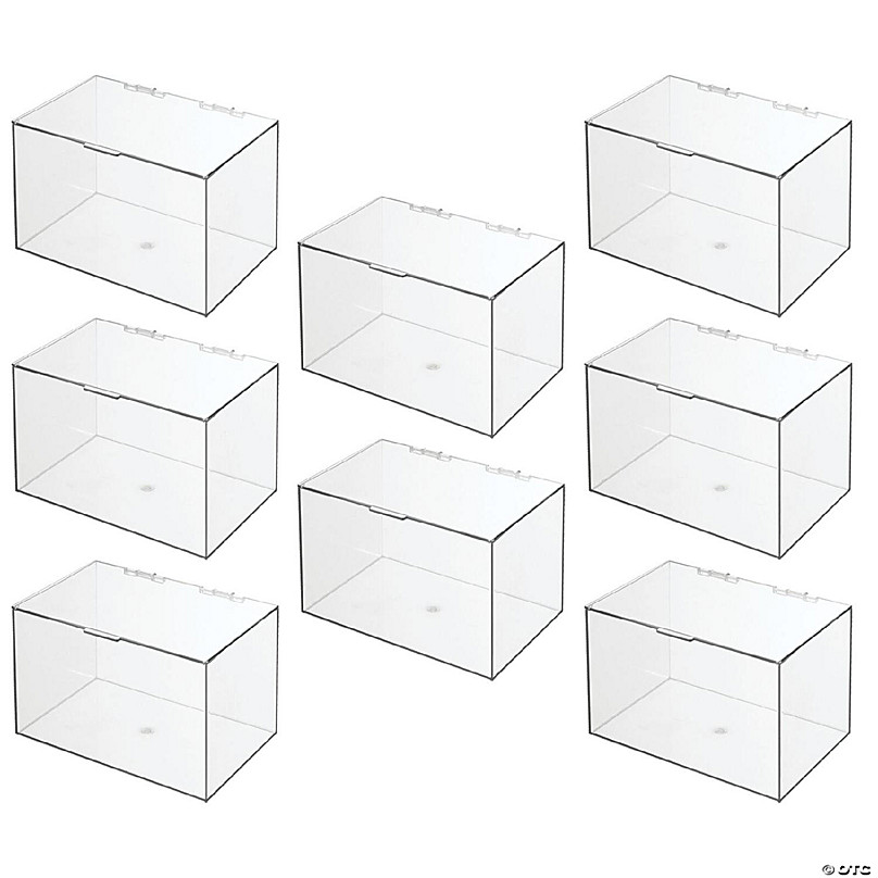 mDesign Plastic Bathroom Stackable Storage Lidded Container Box, 8 Pack -  Clear