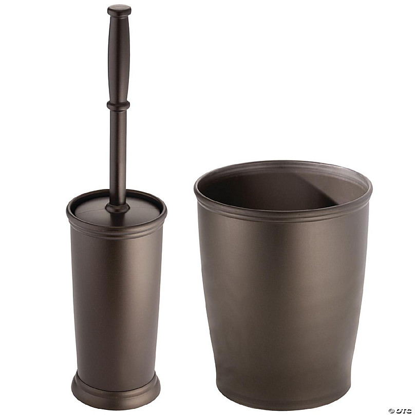mDesign Bathroom Toilet Bowl Brush and Plunger - Set of 2 Bronze for sale  online