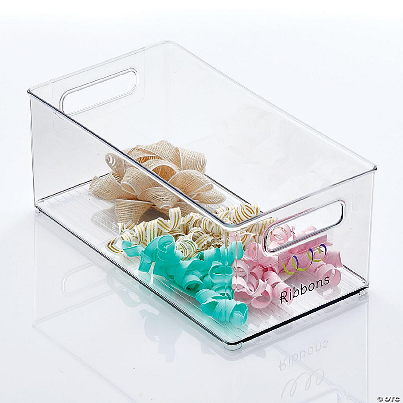 mDesign Plastic Portable Craft Storage Organizer Bin with Handle - Clear, 1  - Baker's