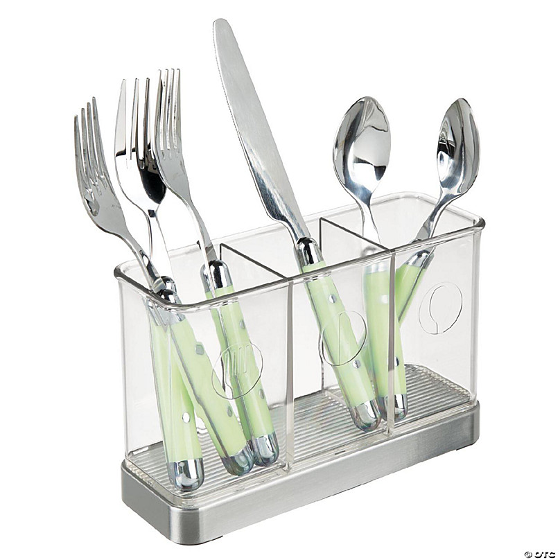 mDesign Plastic Cutlery Storage Organizer Caddy Bin Tote with