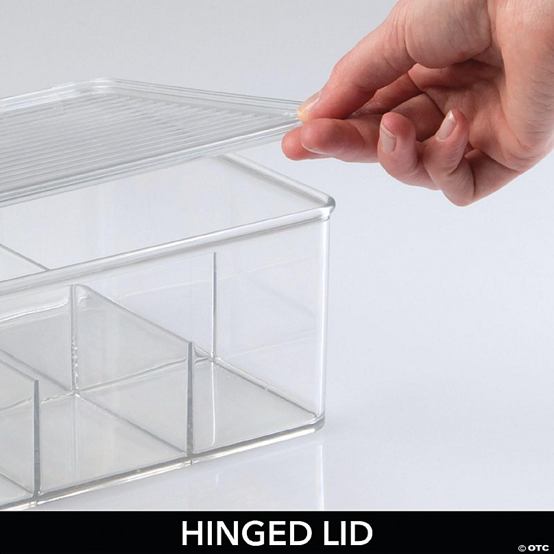 MDesign Plastic Divided First Aid Storage Box Kit with Hinge Lid