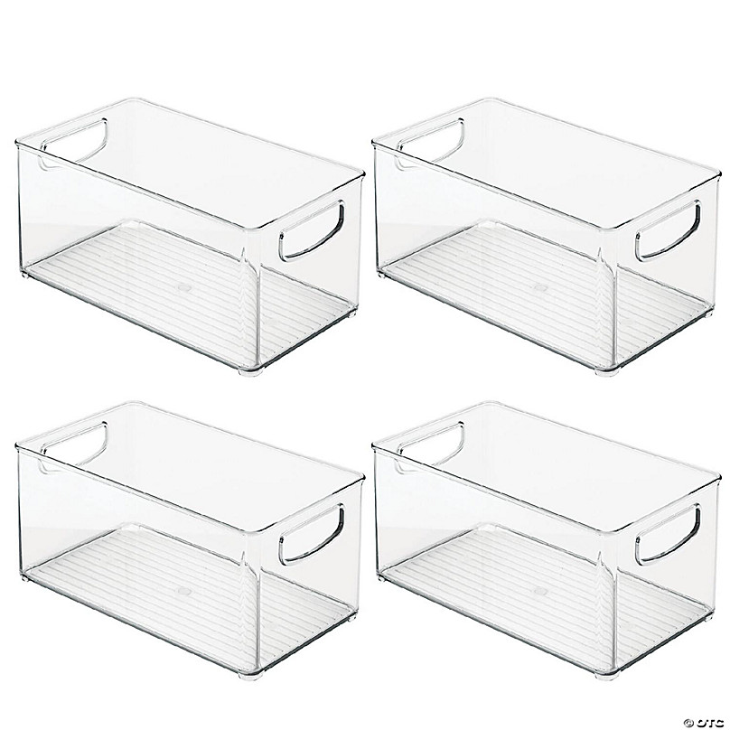 Conditiclusy Storage Container Smooth Surface Handle Design Solid Color  Versatile Plastic Storage Bin for Bedroom