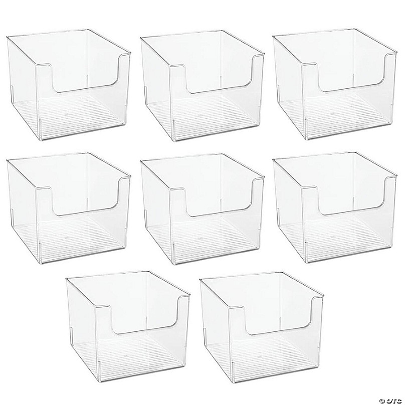 mDesign Plastic Household Storage Organizer Bins with Open Front