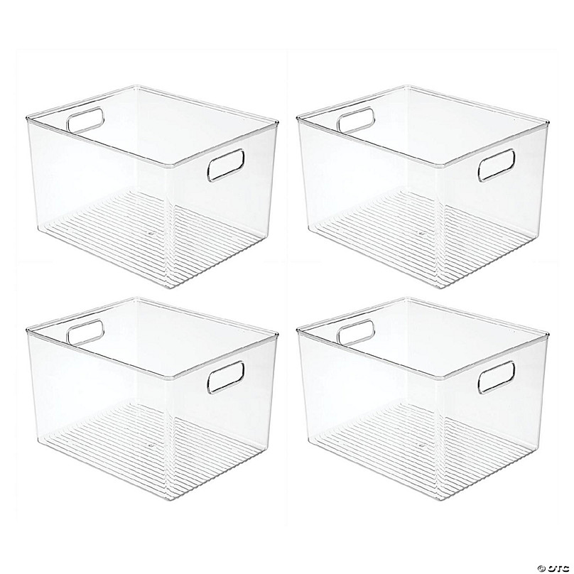 mDesign Plastic Kitchen Pantry Storage Organizer Container Bin - 8 Pack -  Clear 