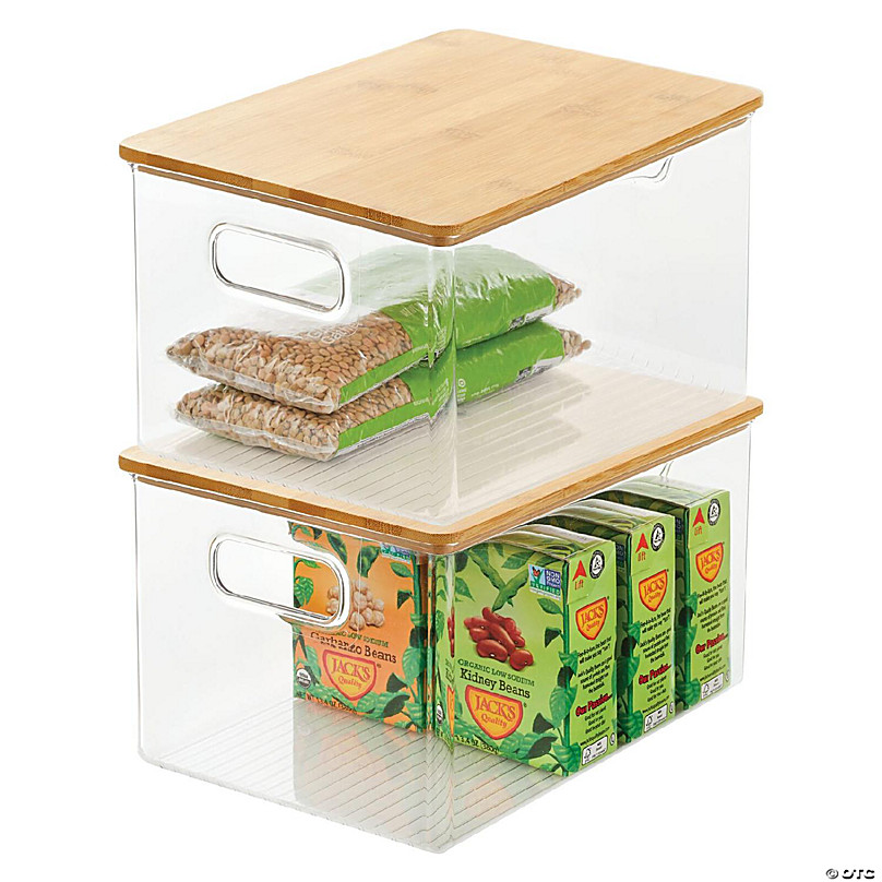 mDesign Plastic Kitchen Food Storage Organizer Bin, 12 x 6 x 8, 6 Pack -  Clear