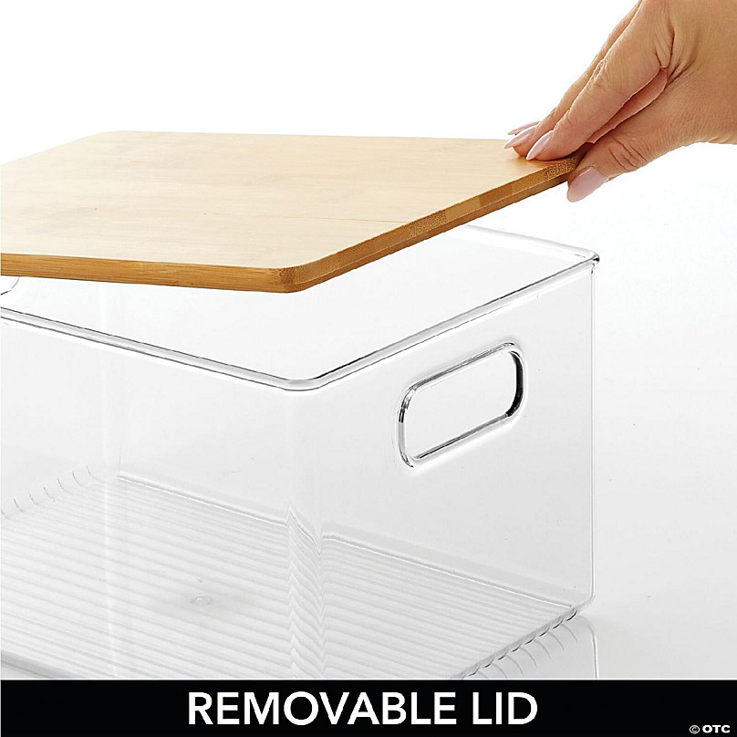 https://s7.orientaltrading.com/is/image/OrientalTrading/FXBanner_808/mdesign-plastic-kitchen-storage-box-bamboo-lid-handles-4-pack-clear-natural~14366396-a03.jpg