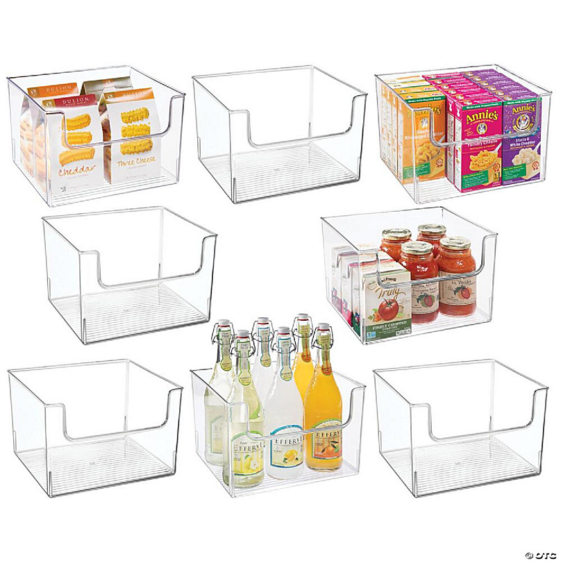 mDesign Plastic Food Storage Wide Bin Organizer with 6