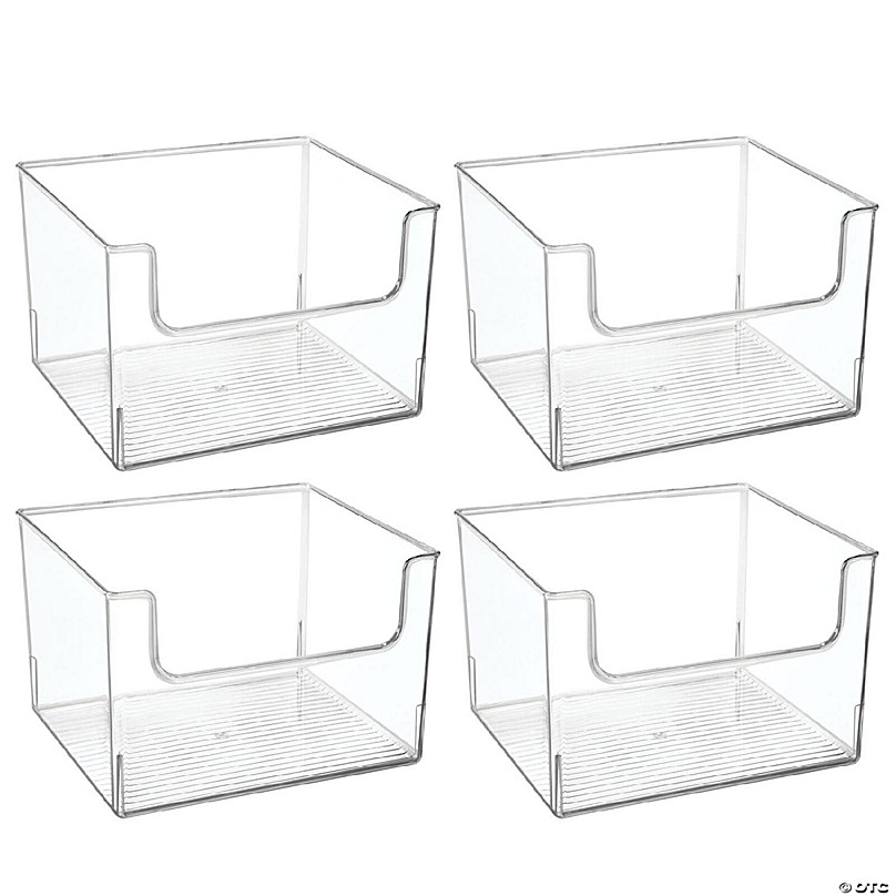 mDesign Plastic Kitchen Pantry Storage Organizer Container Bin - 4 Pack -  Clear