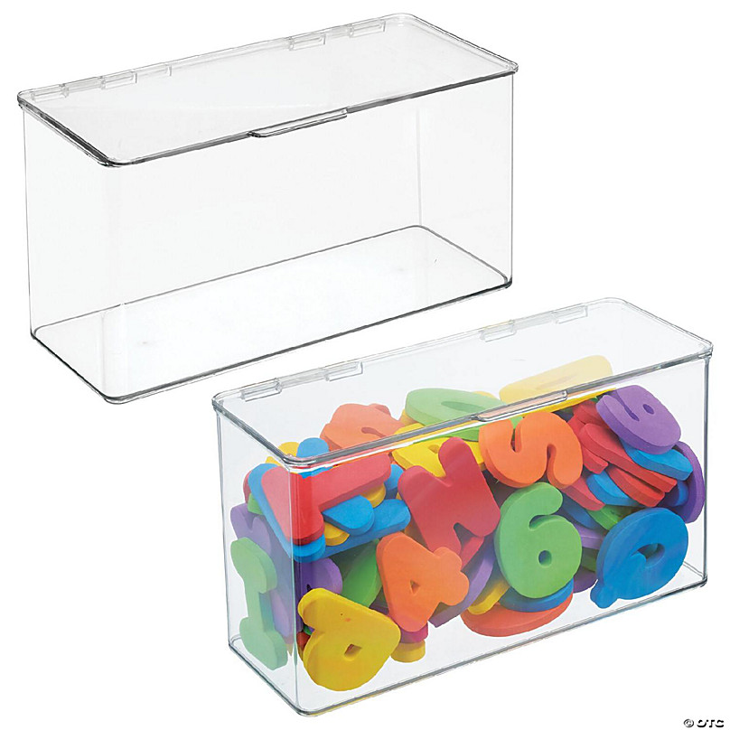 mDesign Plastic Playroom and Gaming Storage Organizer Box