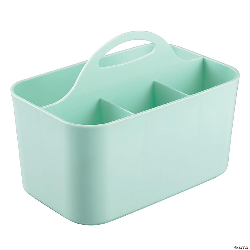 mDesign Plastic Shower Caddy Storage Organizer Basket with Handle - Mint  Green