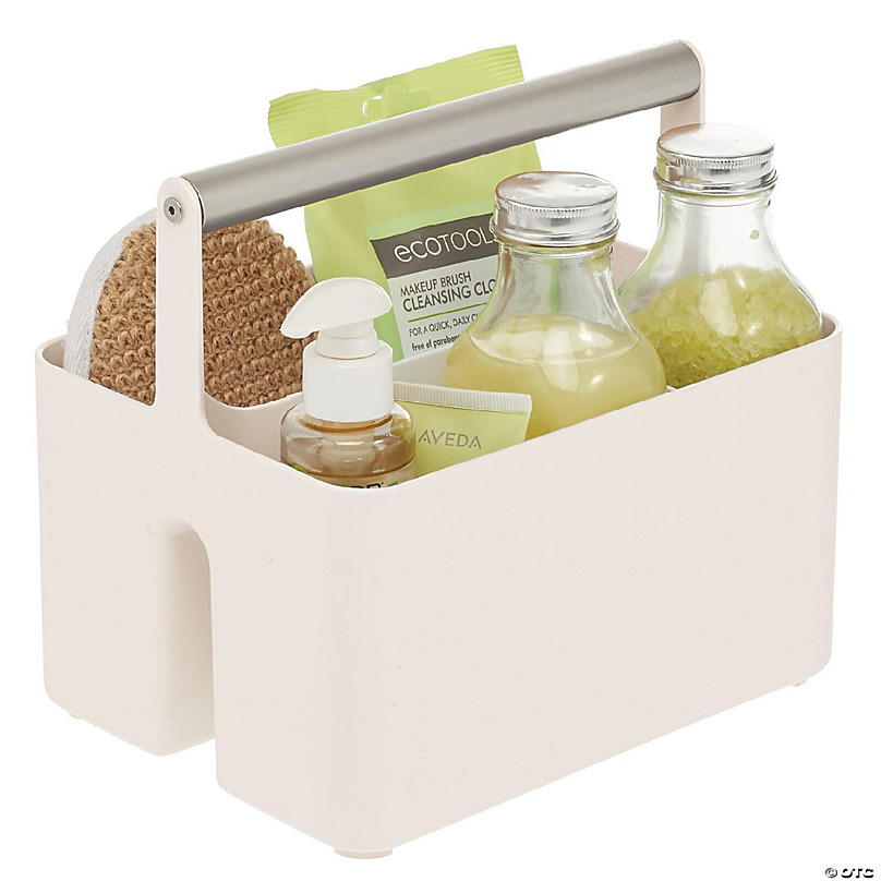 Plastic/Wood Bathroom Storage Organizer Caddy Tote by mDesign