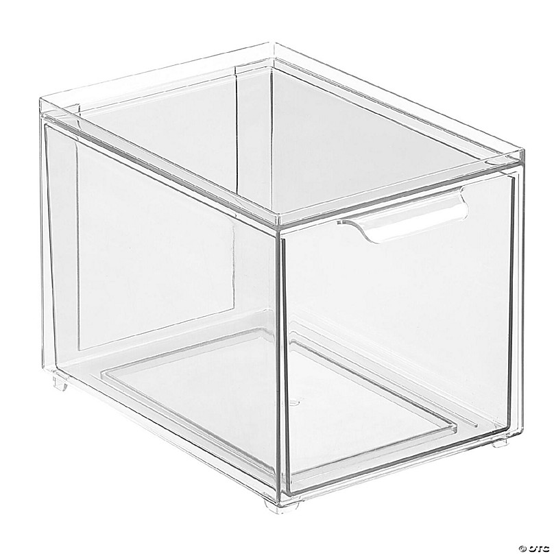mDesign Plastic Stackable Kitchen Pantry Organizer with PullOut Drawer