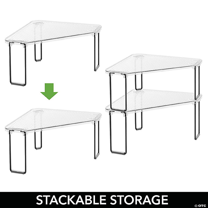  mDesign Plastic/Steel Corner Stackable Rack, Storage