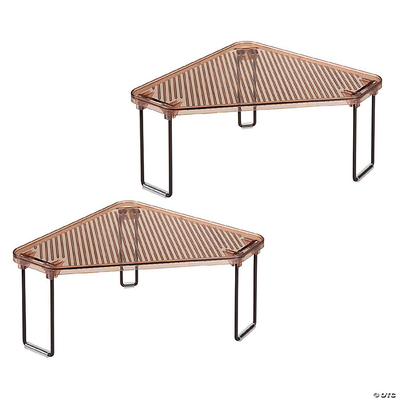 mDesign Plastic/Steel Corner Stackable Rack, Bathroom, 2 Pack