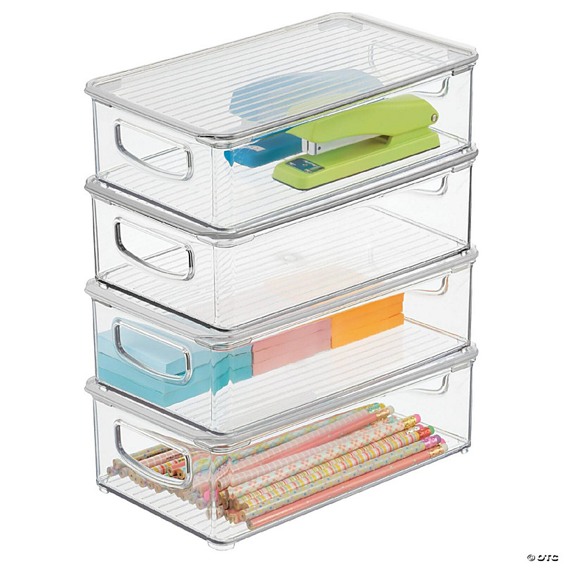 https://s7.orientaltrading.com/is/image/OrientalTrading/FXBanner_808/mdesign-plastic-storage-bin-box-container-lid-handles-4-pack-clear~14366947-a01.jpg